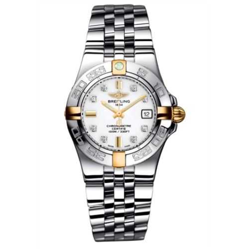 Breitling Galactic 30 Two Tone Beyaz / Elmas / Bilezik, referans B71340L2.A714.368A