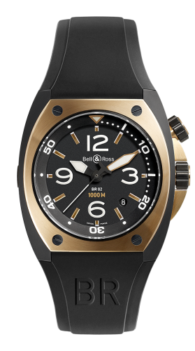 Bell &amp; Ross BR 02 92 Pembe Altın &amp; Carbon, referans BR02-PINKGOLD-CA