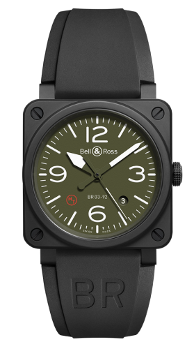 Bell &amp; Ross BR 03 92 Military Type Seramik, referans BR0392-MIL-CE