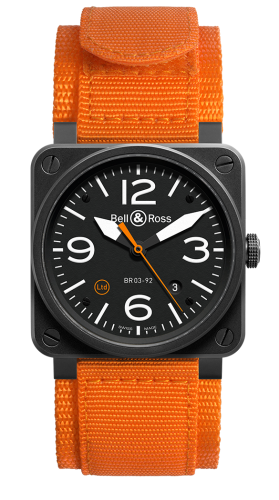 Bell &amp; Ross BR 03 92 Turuncu Carbon, referans BR0392-O-CA
