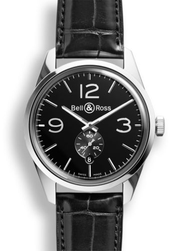 Bell &amp; Ross BR 123 Officer Siyah, referans BRG123BLSTSCR
