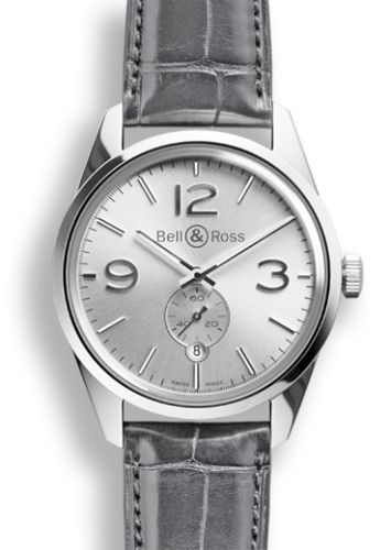Bell &amp; Ross BR 123 Officer Gümüş, referans BRG123WHSTSCR