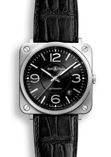 Bell &amp; Ross BR S Officer Siyah, referans BRS92BLST