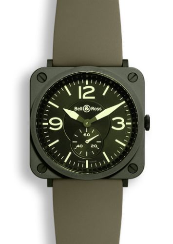 Bell &amp; Ross BR S Military Seramik, referans BRSCERAMMILSRB