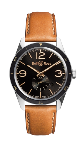Bell &amp; Ross BR 123 Altınen Heritage, referans BRV123-GH-ST/SCA