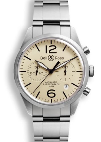 Bell &amp; Ross BR 126 Original Beige Chronograph, referans BRV126BEISTSST