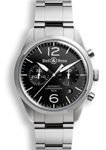 Bell &amp; Ross BR 126 Original Siyah Chronograph, referans BRV126BLSTSST