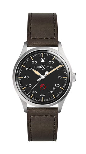 Bell &amp; Ross BR V1-92 Paslanmaz Çelik / Siyah - Military / Calf, referans BRV192-MIL-ST/SCA