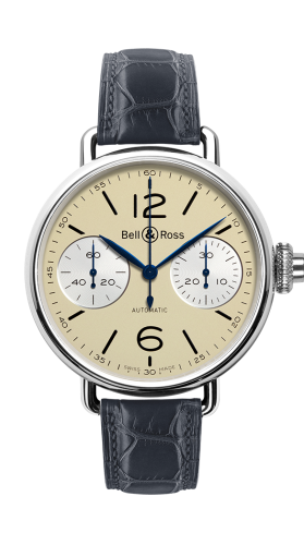 Bell &amp; Ross WW1 Chronographe Monopoussoir Ivory, referans BRWW1-MONO-IVO/SCR