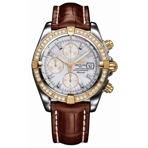 Breitling Chronomat Evolution Paslanmaz Çelik / Sarı Altın - Elmas / MOP, referans C1335611/A647