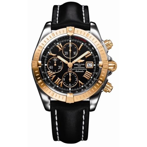 Breitling Chronomat Evolution Paslanmaz Çelik / Sarı Altın / Siyah - Roman, referans C1335611/B821