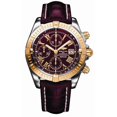 Breitling Chronomat Evolution Paslanmaz Çelik / Sarı Altın / Siyah - Roman, referans C1335611/K515