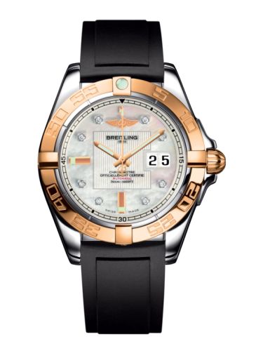 Breitling Galactic 41 Paslanmaz Çelik / Pembe Altın / Pearl Elmas / Kauçuk, referans C49350L2.A706.132S