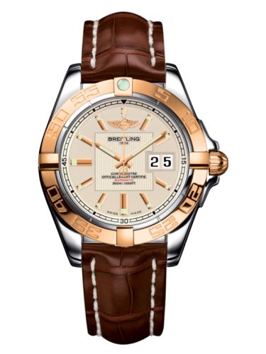 Breitling Galactic 41 Paslanmaz Çelik / Pembe Altın / Sierra Gümüş / Croco, referans C49350L2.G701.722P