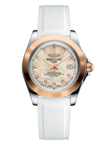 Breitling Galactic 32 Sleek Edition Paslanmaz Çelik / Pembe Altın / Pearl / Kauçuk, referans C7133012/A802/164S/A14S.1