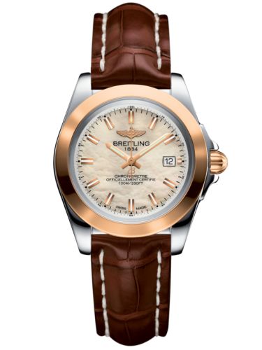 Breitling Galactic 32 Sleek Edition Paslanmaz Çelik / Pembe Altın / Pearl / Croco, referans C7133012/A802/778P/A14BA.1
