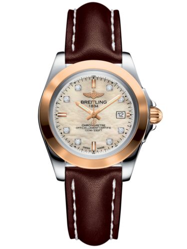 Breitling Galactic 32 Sleek Edition Paslanmaz Çelik / Pembe Altın / Pearl Elmas / Calf, referans C7133012/A803/410X/A14BA.1