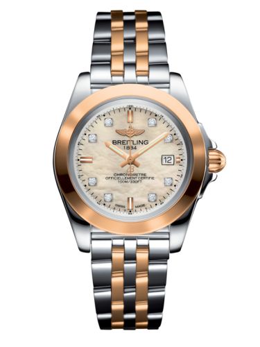 Breitling Galactic 32 Sleek Edition Paslanmaz Çelik / Pembe Altın / Pearl Elmas / Bilezik, referans C7133012/A803/792C