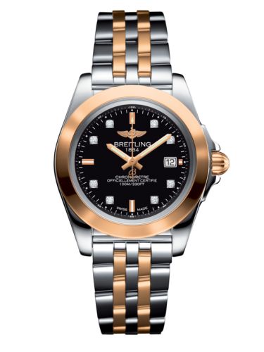 Breitling Galactic 32 Sleek Edition Paslanmaz Çelik / Pembe Altın / Trophy Siyah Elmas / Bilezik, referans C7133012/BF64/792C