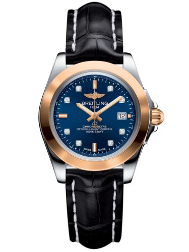 Breitling Galactic 32 Sleek Edition Paslanmaz Çelik / Pembe Altın / Horizon Mavi Elmas / Croco, referans C7133012/C967/777P/A14BA.1