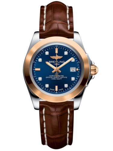 Breitling Galactic 32 Sleek Edition Paslanmaz Çelik / Pembe Altın / Horizon Mavi Elmas / Croco, referans C7133012/C967/778P/A14BA.1