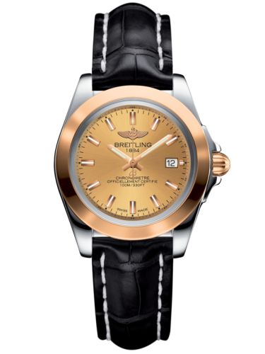 Breitling Galactic 32 Sleek Edition Paslanmaz Çelik / Pembe Altın / Altınen Sun / Croco, referans C7133012/H549/777P/A14BA.1