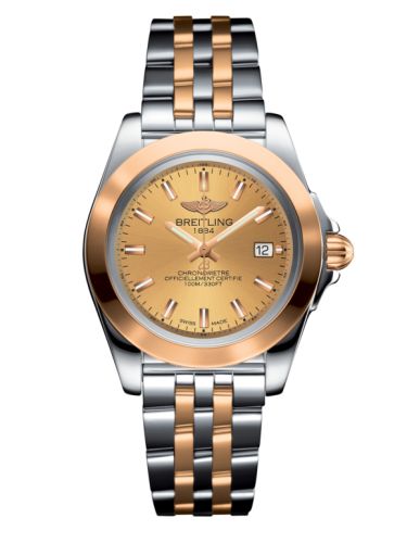 Breitling Galactic 32 Sleek Edition Paslanmaz Çelik / Pembe Altın / Altınen Sun / Bilezik, referans C7133012/H549/792C
