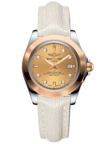 Breitling Galactic 32 Sleek Edition Paslanmaz Çelik / Pembe Altın / Altınen Sun Elmas / Sahara, referans C7133012/H550/235X/A14BA.1