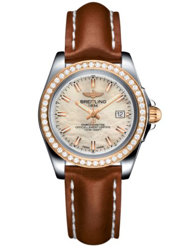 Breitling Galactic 32 Sleek Edition Paslanmaz Çelik / Pembe Altın / Elmas / Pearl / Calf, referans C7133053/A802/406X/A14BA.1