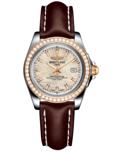Breitling Galactic 32 Sleek Edition Paslanmaz Çelik / Pembe Altın / Elmas / Pearl / Calf, referans C7133053/A802/410X/A14BA.1