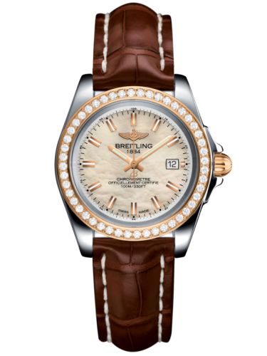 Breitling Galactic 32 Sleek Edition Paslanmaz Çelik / Pembe Altın / Elmas / Pearl / Croco, referans C7133053/A802/778P/A14BA.1