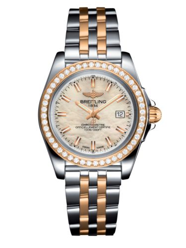 Breitling Galactic 32 Sleek Edition Paslanmaz Çelik / Pembe Altın / Elmas / Pearl / Bilezik, referans C71330531A1C1