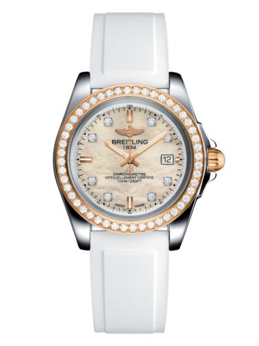 Breitling Galactic 32 Sleek Edition Paslanmaz Çelik / Pembe Altın / Elmas / Pearl Elmas / Kauçuk, referans C7133053/A803/164S/A14S.1