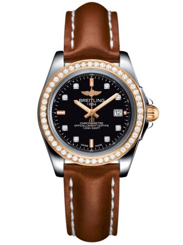 Breitling Galactic 32 Sleek Edition Paslanmaz Çelik / Pembe Altın / Elmas / Trophy Siyah Elmas / Calf, referans C7133053/BF64/406X/A14BA.1