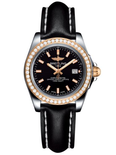 Breitling Galactic 32 Sleek Edition Paslanmaz Çelik / Pembe Altın / Elmas / Trophy Siyah / Calf, referans C7133053/BF65/408X/A14BA.1