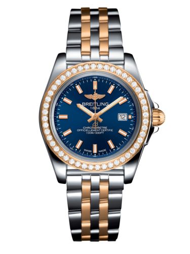 Breitling Galactic 32 Sleek Edition Paslanmaz Çelik / Pembe Altın / Elmas / Horizon Mavi / Bilezik, referans C7133053/C952/792C