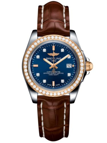 Breitling Galactic 32 Sleek Edition Paslanmaz Çelik / Pembe Altın / Elmas / Horizon Mavi Elmas / Croco, referans C7133053/C967/778P/A14BA.1