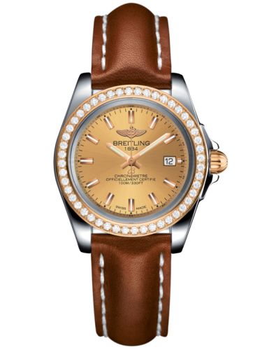Breitling Galactic 32 Sleek Edition Paslanmaz Çelik / Pembe Altın / Elmas / Altınen Sun / Calf, referans C7133053/H549/406X/A14BA.1