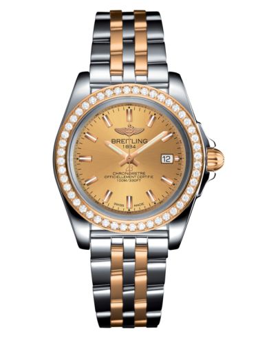 Breitling Galactic 32 Sleek Edition Paslanmaz Çelik / Pembe Altın / Elmas / Altınen Sun / Bilezik, referans C7133053/H549/792C