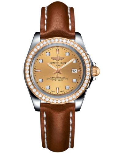 Breitling Galactic 32 Sleek Edition Paslanmaz Çelik / Pembe Altın / Elmas / Altınen Sun Elmas / Calf, referans C7133053/H550/406X/A14BA.1