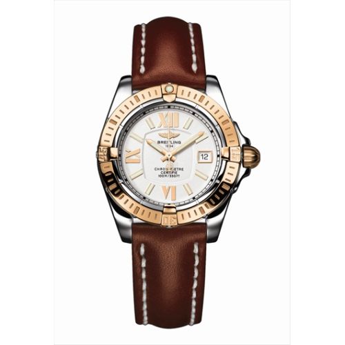 Cockpit Lady Altın Bezel / Gümüş / Calf