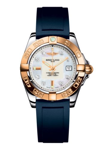 Breitling Galactic 32 Paslanmaz Çelik / Pembe Altın / Pearl Elmas / Kauçuk, referans C71356L2.A712.141S