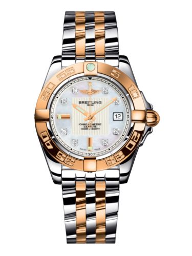 Breitling Galactic 32 Paslanmaz Çelik / Pembe Altın / Pearl Elmas / Bilezik, referans C71356L2.A712.367C