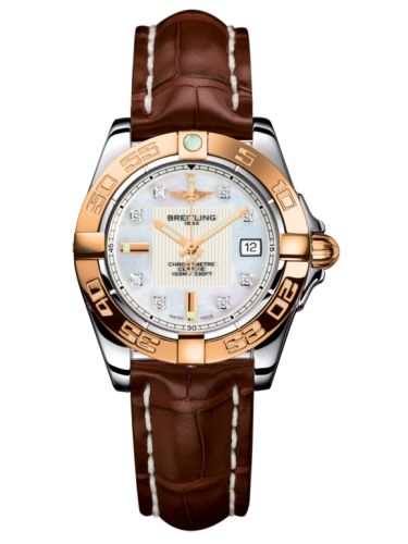 Breitling Galactic 32 Paslanmaz Çelik / Pembe Altın / Pearl Elmas / Croco, referans C71356L2.A712.778P
