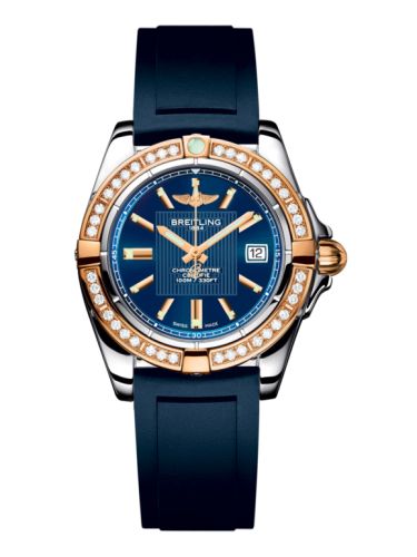 Breitling Galactic 32 Stainless Steel / Rose Gold / Diamond / Metallica Blue / Rubber, reference C71356LA.C813.141S