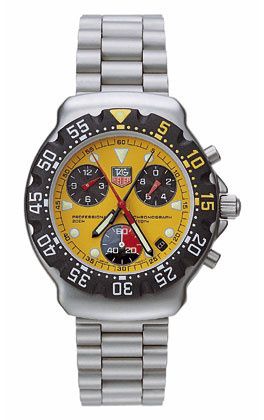 Formula 1 Chronograph Quartz Paslanmaz Çelik / Sarı / Bilezik