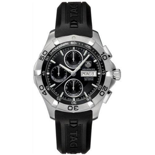 Aquaracer 300M Calibre 16 Day-Date 43 Paslanmaz Çelik / Siyah / Kauçuk
