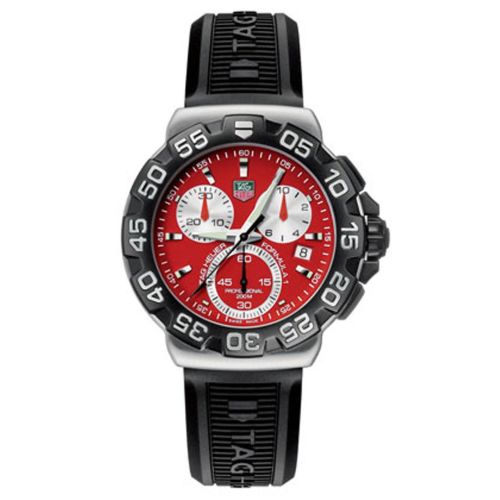Formula 1 Quartz Chronograph Paslanmaz Çelik / Kırmızı / Kauçuk