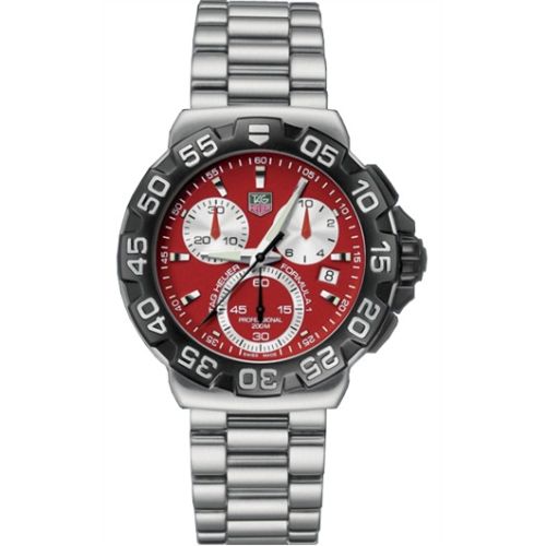 Formula 1 Quartz Chronograph 41 Paslanmaz Çelik / Kırmızı / Bilezik
