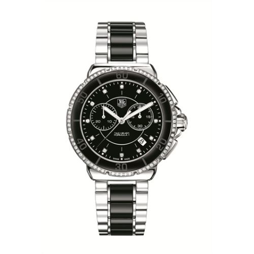 Formula 1 Chronograph Quartz 41 Paslanmaz Çelik / Elmas / Siyah / Bilezik